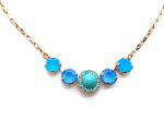 Necklace Pendant By Mariana Woman Elegant Turquoise Mineral and Opal Swarovski Crystals - Image 3