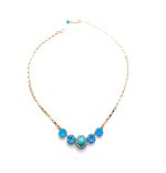 Necklace Pendant By Mariana Woman Elegant Turquoise Mineral and Opal Swarovski Crystals - Image 2