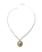 Mariana Necklace Pendant Crystal Rose Gold, Golden Shadow & Blue Opal  Austrian Crystals Rhapsody Odyssey Coll. - Image 2