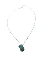 Mariana Necklace Pendant Aventurine Mineral, Blue Zircon & Peridot Austrian Crystals Congo Africa Coll. - Image 2