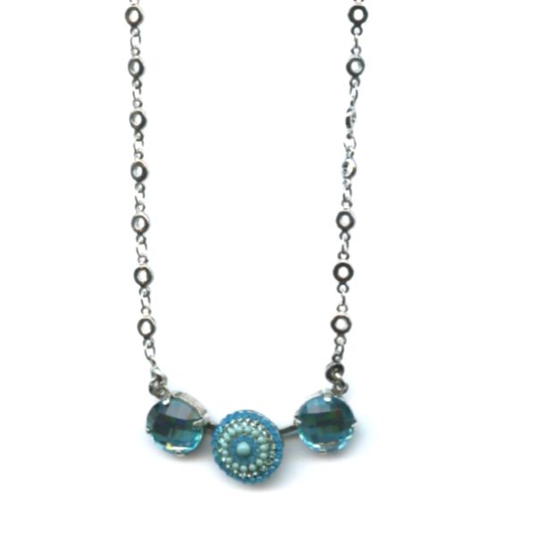 Mariana Necklace Pendant Chunky Faceted in Blues Austrian Crystals Zambezi Africa Coll.