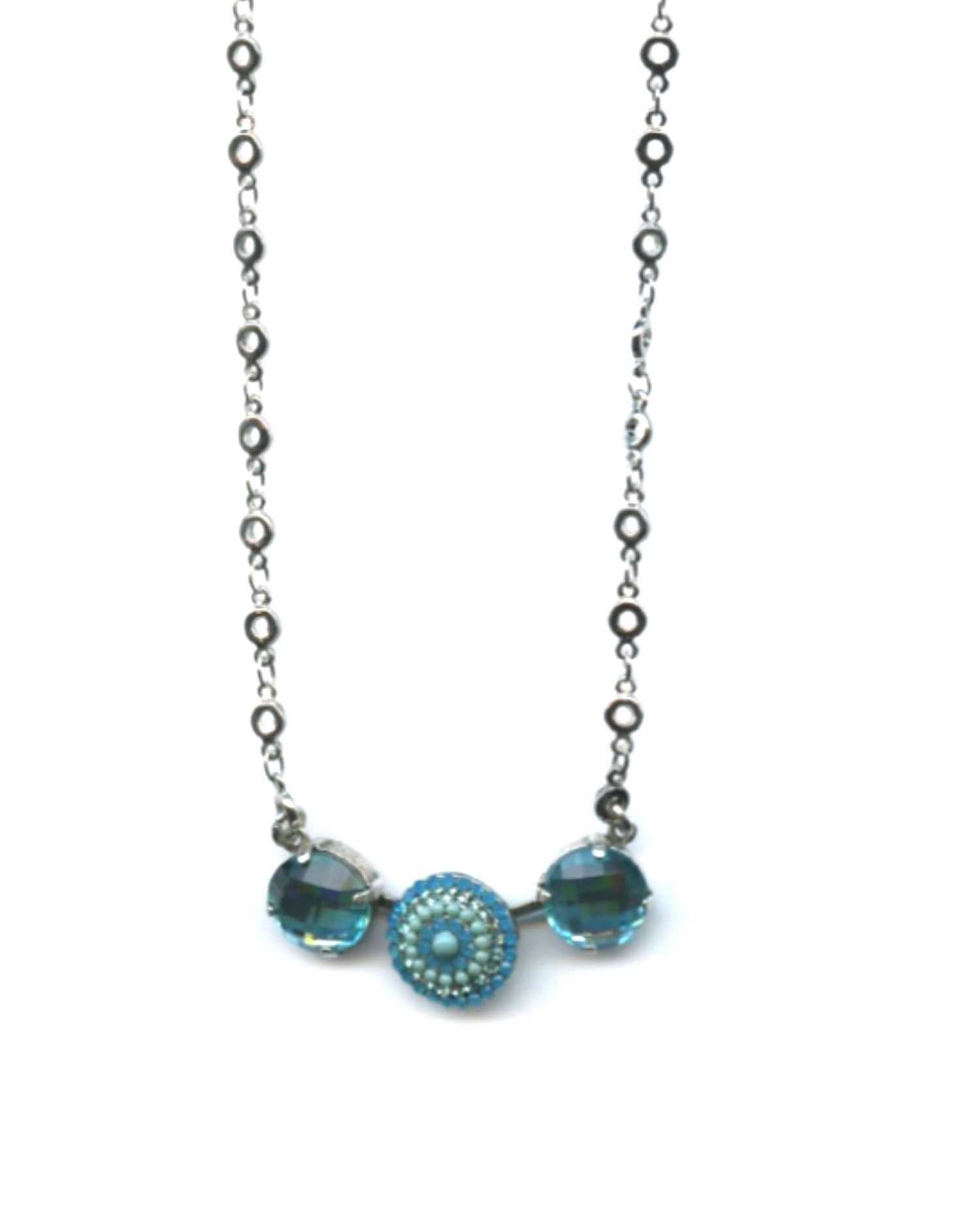 N-5193-1082-SP (3) Mariana Necklace Pendant Chunky Faceted in Blues Austrian Crystals Zambezi Africa Coll. - Image 1