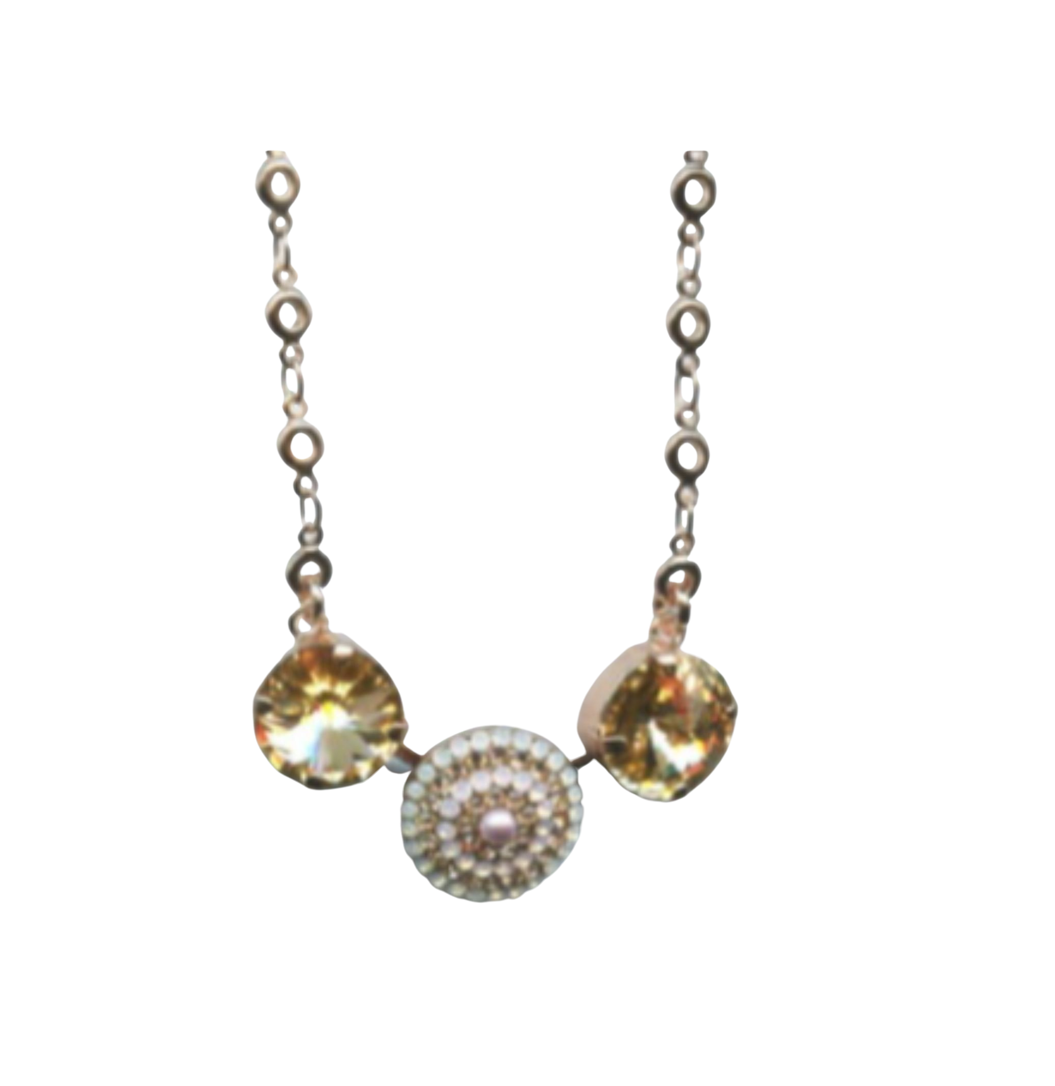 N-5193-2333-RG (3) Mariana Necklace Pendant Champagne & White Opal Austrian Crystals Afternoon Delight Songbook Coll. - Image 1