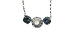 Mariana Necklace Pendant Floral Montana Blue & White Opal Austrian Crystals Mood Indigo Songbook Coll.