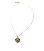 Mariana Necklace Pendant Turquoise, Oranges & Greens Austrian Crystals My Treasures Coll. - Image 3