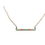 Mariana Necklace Pendant Bar Beaded Turq Mineral, Opals & Emerald Austrian Crystals My Treasures Coll.