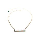 Mariana Necklace Pendant Bar Beaded Turq Mineral, Opals & Emerald Austrian Crystals My Treasures Coll. - Image 3