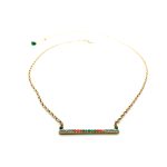 Mariana Necklace Pendant Bar Beaded Turq Mineral, Opals & Emerald Austrian Crystals My Treasures Coll. - Image 2