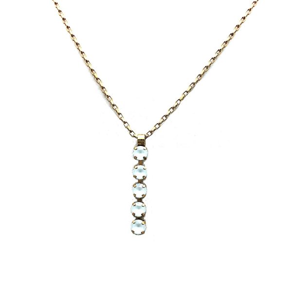 Mariana Necklace Pendant Multi-Tier Powder Green Austrian Crystals My Treasures Coll.