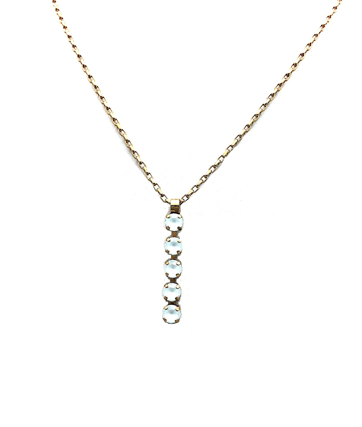 N-5425-253253-EG (2) Mariana Necklace Pendant Multi-Tier Powder Green Austrian Crystals My Treasures Coll. - Image 1