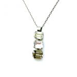 Mariana Necklace Pendant Triple Tier Moonlight, Clear & Blk Diamond Austrian Crystals 2019 Special Edition Coll.