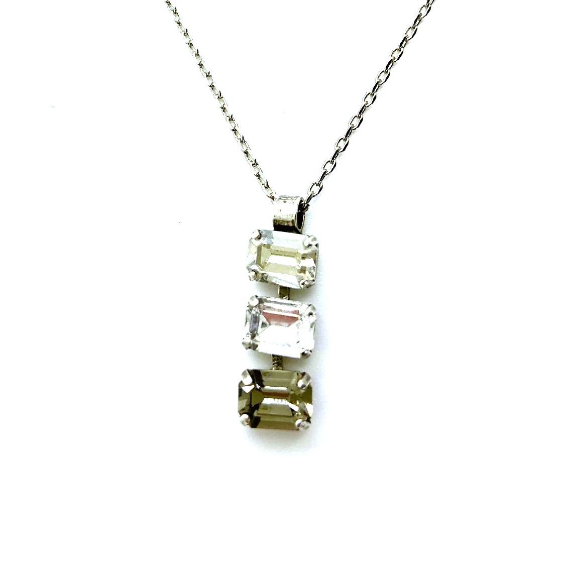N-5431-2-512-SP (2) Mariana Necklace Pendant Triple Tier Moonlight, Clear & Blk Diamond Austrian Crystals 2019 Special Edition Coll. - Image 1