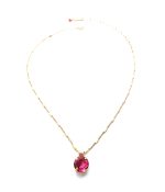 Mariana Necklace Pendant Sassy Indian Pink Austrian Crystal My Treasures Coll. - Image 2