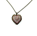 Mariana Necklace Pendant Lovely Heart Shaped Rose & Clear Austrian Crystals My Treasures Coll.