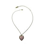 Mariana Necklace Pendant Lovely Heart Shaped Rose & Clear Austrian Crystals My Treasures Coll. - Image 3