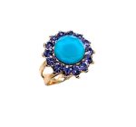 Mariana Ring Exquisitely Elegant Tanzanite & Caribbean Blue Opal Austrian Crystals My Treasures Coll. - Image 2