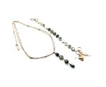 Jewelry Set By Mariana Woman Necklace and Bracelet Pyrite Mineral and Swarovski Crystals - Image 3