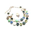 Mariana Jewelry Set Necklace, Bracelet & Ring Floral Multi Color Austrian Crystals Gaea Odyssey Coll.