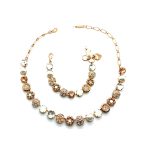 Jewelry Set By Mariana Woman Necklace, Bracelet Pearl Mineral and Opal Swarovski Crystals