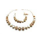 Jewelry Set By Mariana Woman Necklace, Bracelet Pearl Mineral and Opal Swarovski Crystals - Image 2