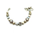 Bracelet By Mariana Woman Floral in Pearls and Topaz Swarovski Crystals