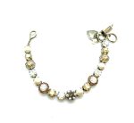 Bracelet By Mariana Woman Floral in Pearls and Topaz Swarovski Crystals - Image 3