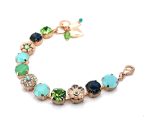 Bracelet By Mariana Woman Charming Floral Mint Green and Pacific Opal Swarovski Crystals