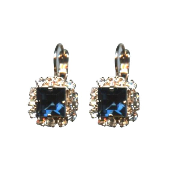 Mariana Earrings Elegant Montana Blue & Silk Austrian Crystals Ocean Nature Coll.