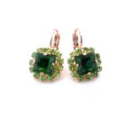 Mariana Earrings Fern Nature Coll. Stunning in Green Tourmaline & Peridot Austrian Crystals - Image 3
