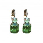 Mariana Earrings Timeless Green Tourmaline & Pacific Opal Austrian Crystals Fern Nature Coll.