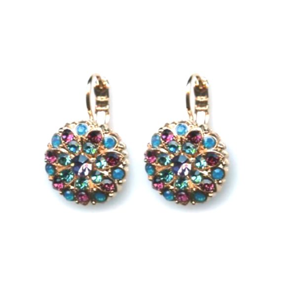 Mariana Earrings Beautiful Floral Blues & Purples Austrian Crystals Peacock Nature Coll.