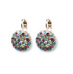 Mariana Earrings Beautiful Floral Blues & Purples Austrian Crystals Peacock Nature Coll. - Image 2
