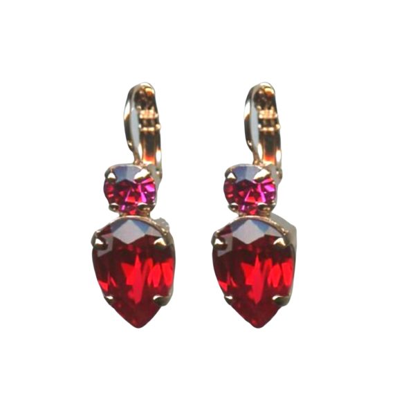 Mariana Earrings Firefly Nature Coll. Gorgeous Siam & Fuchsia Austrian Crystals