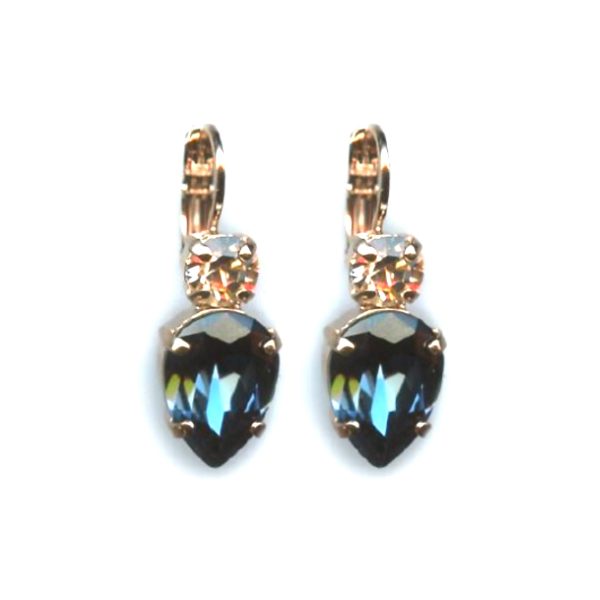 Mariana Earrings Simply Elegant Montana Blue & Silk Austrian Crystals Ocean Nature Coll.