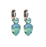 Mariana Earrings Pear Shaped Pacific Opal Austrian Crystals Fern Nature Coll.
