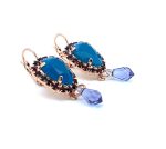 Mariana Earrings Pear Shaped Caribbean Blue Opal, Rose & Violet Austrian Crystals My Treasures Coll. - Image 3