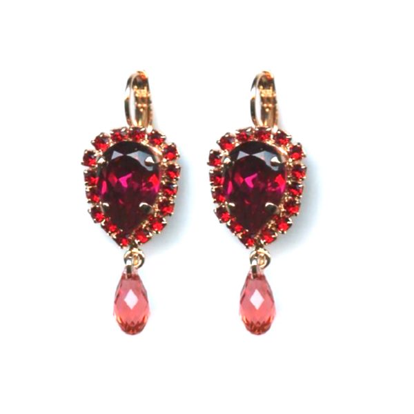 Mariana Earrings Exquisitely Fab Siam & Pinks Austrian Crystals Firefly Nature Coll.
