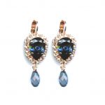 Mariana Earrings Exquisitely Glam Montana Blue & Silk Austrian Crystals Ocean Nature Coll. - Image 3