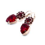 Earrings By Mariana Woman Stunning Pear Shape Siam Swarovski Crystals - Image 2
