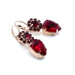 Earrings By Mariana Woman Stunning Pear Shape Siam Swarovski Crystals - Image 4