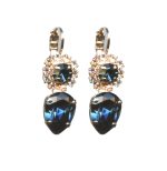 Mariana Earrings Fabulous Silk & Montana Blue Austrian Crystals Ocean Nature Coll. - Image 2