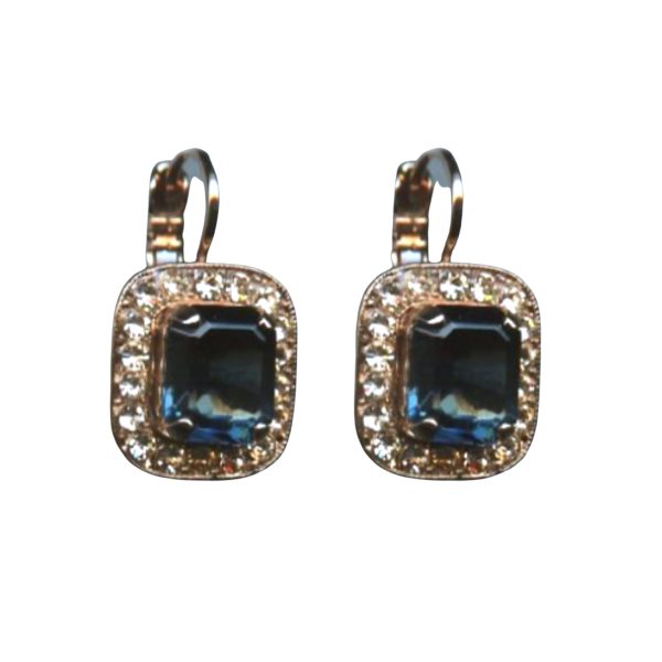 Mariana Earrings Gorgeous Montana Blue & Silk Austrian Crystals Ocean Nature Coll.