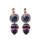 Mariana Earrings Elegant Pear Shaped Purples & Blues Austrian Crystals Peacock Nature Coll. - Image 3