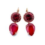 Earrings By Mariana Woman Siam and Padparadscha Swarovski Crystals - Image 2