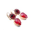 Earrings By Mariana Woman Siam and Padparadscha Swarovski Crystals - Image 4