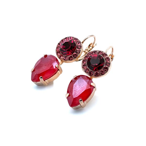 Earrings By Mariana Woman Siam and Padparadscha Swarovski Crystals