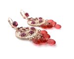 Earrings By Mariana Firefly Nature Coll. Boho Gypsy in Siam, Fuchsia & Padparadscha Austrian Crystals - Image 2