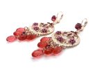 Earrings By Mariana Firefly Nature Coll. Boho Gypsy in Siam, Fuchsia & Padparadscha Austrian Crystals - Image 3