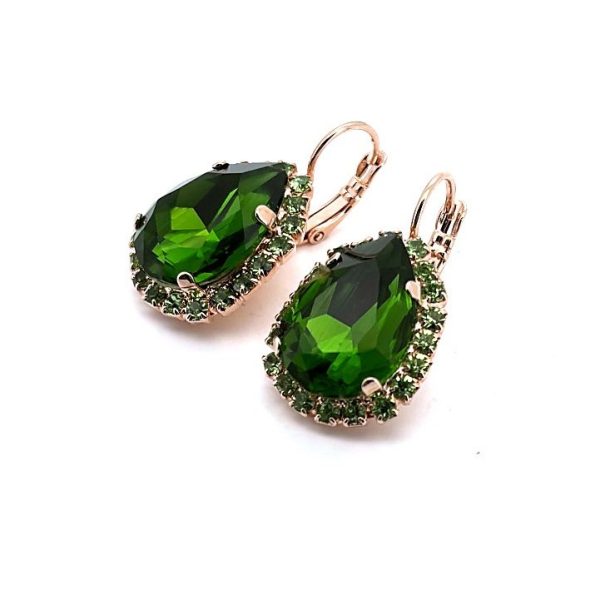 Earrings By Mariana Woman Elegant Tourmaline and Peridot Swarovski Crystals