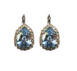 Mariana Earrings Luxurious Pear Shaped Blue Shade & Golden Shadow Austrian Crystals Seashell Nature Coll. - Image 2
